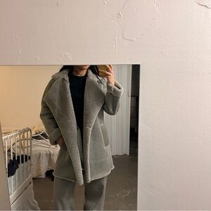 Women's Calvin Klein Gray Shearling Coat